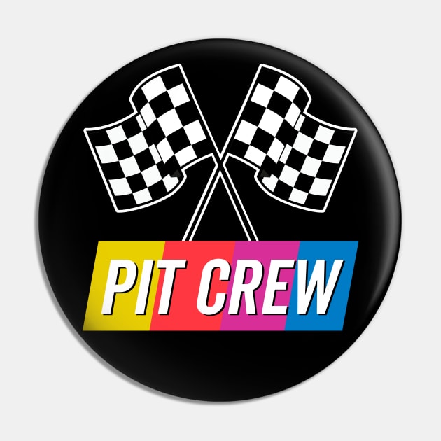 Pit Crew Colorful Pin by DetourShirts