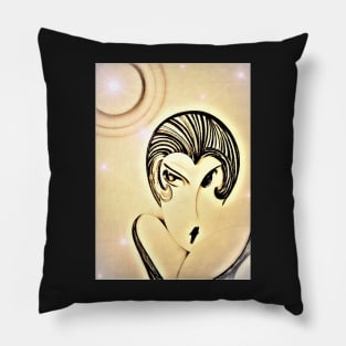 starburst flapper mod girl, Jackie Smith ,House of Harlequin Pillow