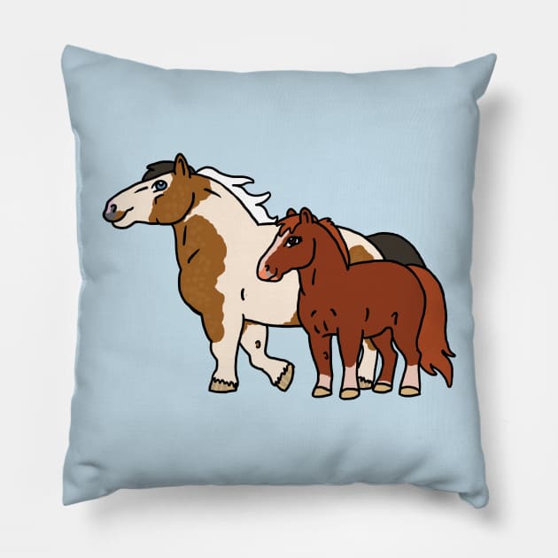 Noggin and Lily Chibi Horses Pillow by FalconArt