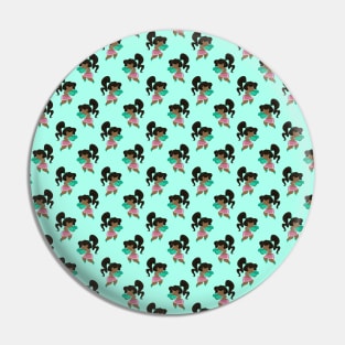 Boxer Girl Light Blue Pattern Pin