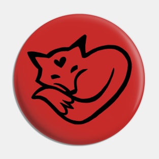 I Love Foxes Pin
