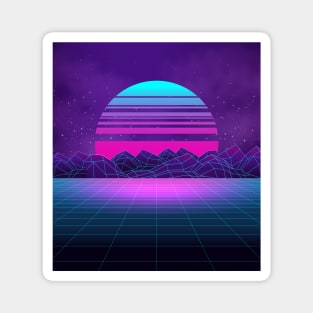 Synthwave Sunset of the 80's Magnet