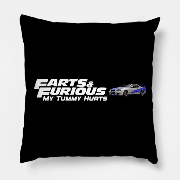 Farts & Furious Pillow by HofDraws