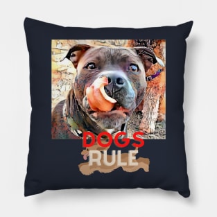 Dogs Rule (tongue out) Pillow