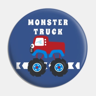illustration of monster truck with cartoon style. Pin