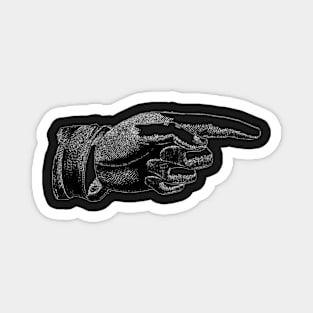 Vintage Pointing hand sticker Magnet