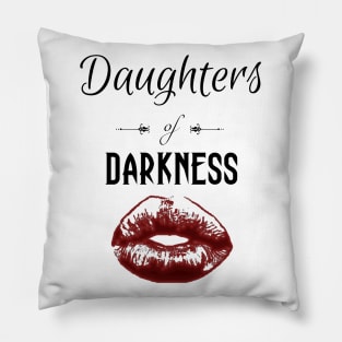 Daughters of Darkness | Red Glow Goth Lips Black Pillow