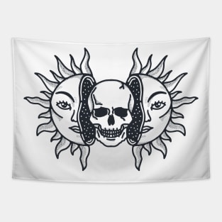 Sunflower skull Tapestry