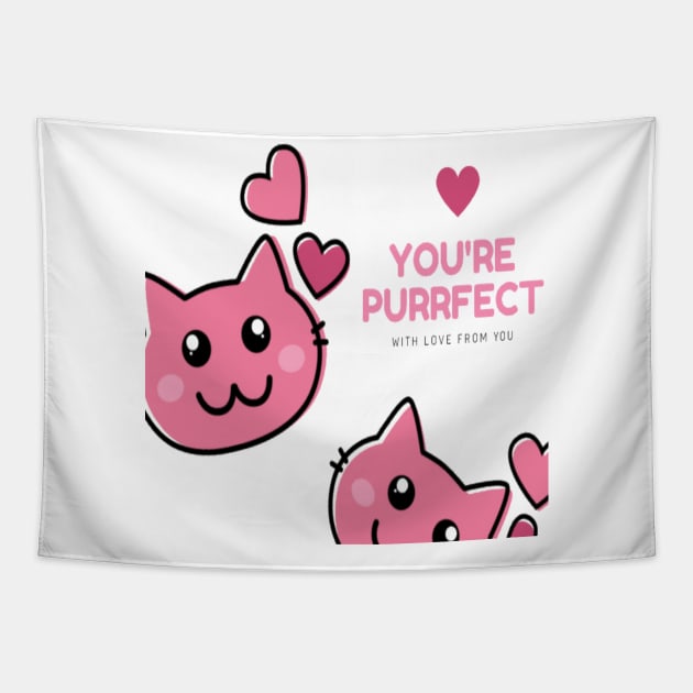 You Are Purrfect Sweet Cat Tapestry by kingdom_of_design