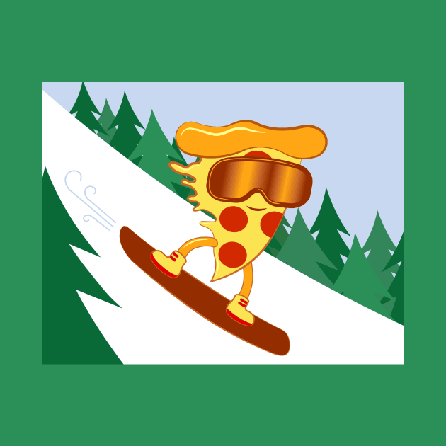 Cool Snowboarding Pizza by AlisonDennis
