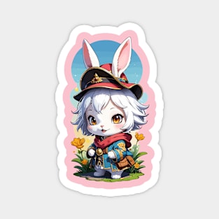 Cute Anime Rabbit Chibi Style Design Magnet