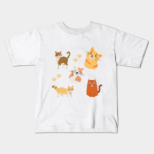 Cute Cats Stickers Set - Cute Cats - Kids T-Shirt | TeePublic