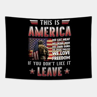 Us Veteran Patriotic American Flag Tapestry