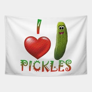 Funny T-shirt Design I love Pickles Gift Idea Tapestry