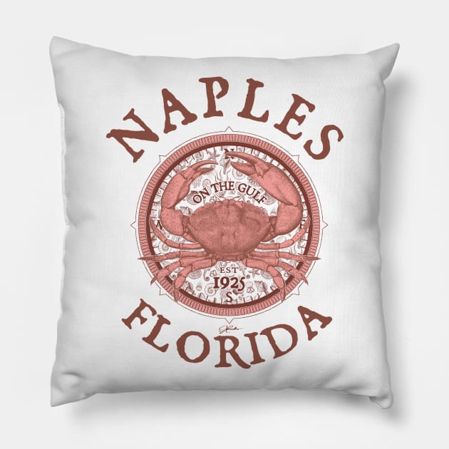 Naples, Florida, Stone Crab on Wind Rose Pillow by jcombs