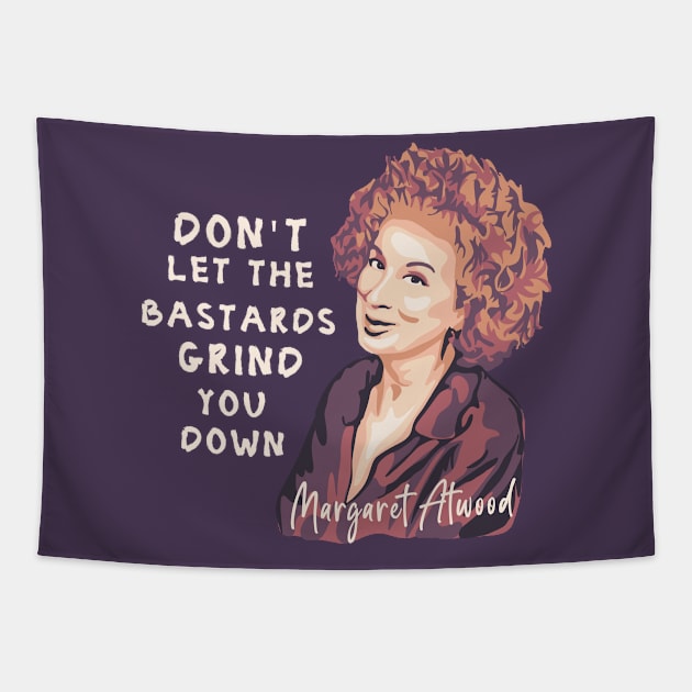 Margaret Atwood Portrait and Quote Tapestry by Slightly Unhinged