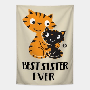 Best Sister Ever Cat Siblings Tapestry