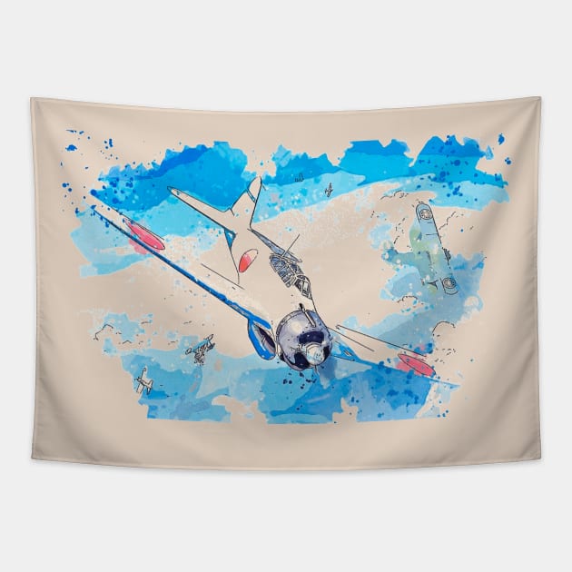 A6M Zero Tapestry by Cloutshop