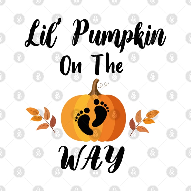 Lil Pumpkin On The Way - Girl Fall Baby Shower Pumpkin by WassilArt