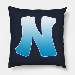 N - Blue Pillow