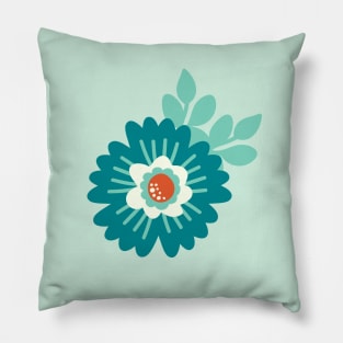 Red, White & Blue Floral Pillow