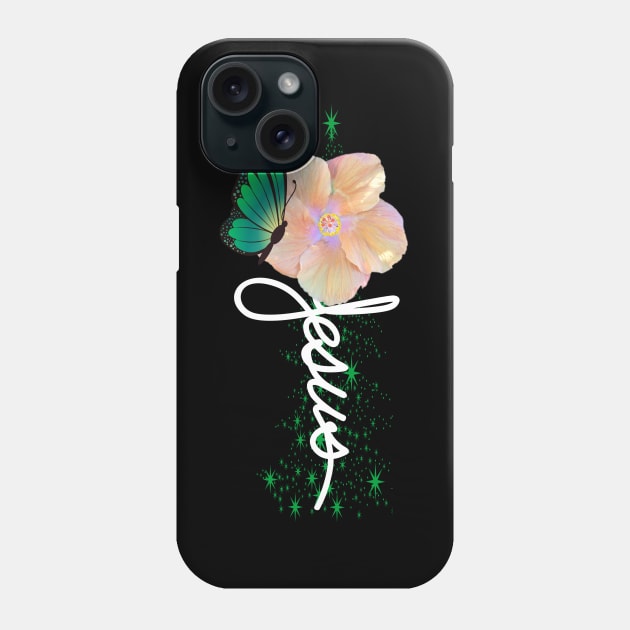 Christian Jesus Floral Butterfly Pretty Faith Streetwear Phone Case by Kimmicsts