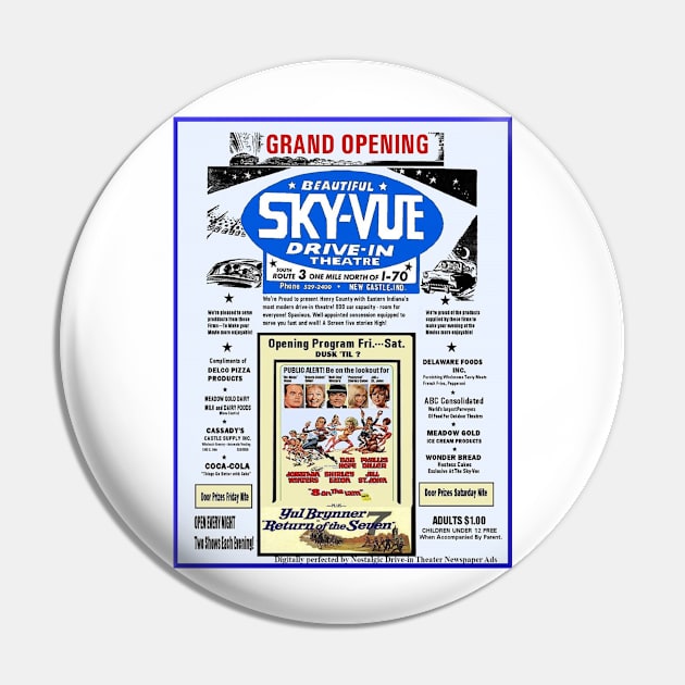 Skyvue Drive-in Grand Opening Poster Pin by ADVENTURELAND VIDEO