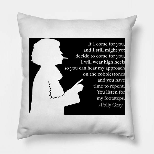 You listen for my footsteps. Pillow by jardakelley