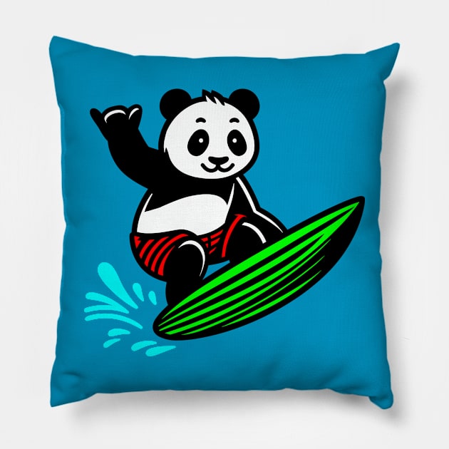 Surfing Panda Pillow by KayBee Gift Shop