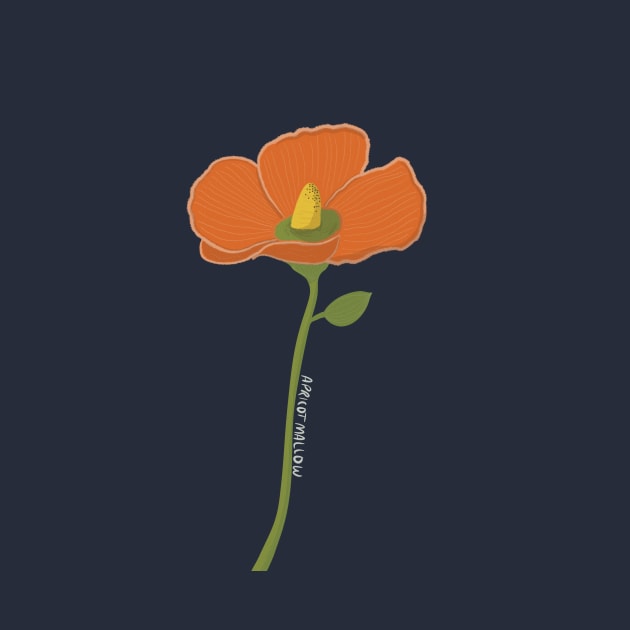 Colorful Apricot Mallow Wildflower Design by WalkSimplyArt