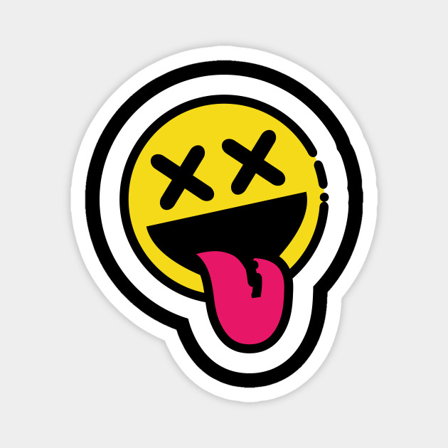 Stoned Smiley Face Sticker - U.S. Custom Stickers