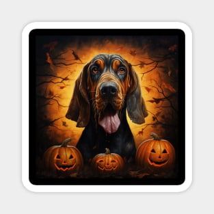 Bloodhound dog Halloween Magnet