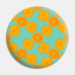 Marigold Pattern in Opal Birthstone Color Pin