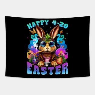 Happy 420 Easter Funny Smoking Easter Bunny Tapestry