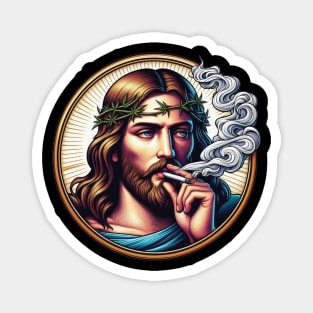 Smoking Jesus Magnet