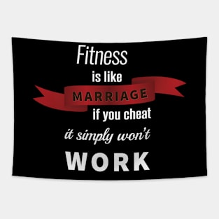 Fitness is like marriage - funny marriage joke Tapestry