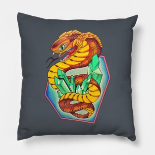 Intergalactic Emerald Crystal Cobra Pillow