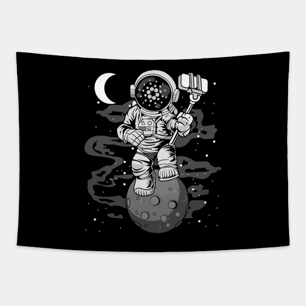 Astronaut Selfie Cardano Crypto ADA Coin To The Moon Token Cryptocurrency Wallet Cardano HODL Birthday Gift For Men Women Kids Tapestry by Thingking About