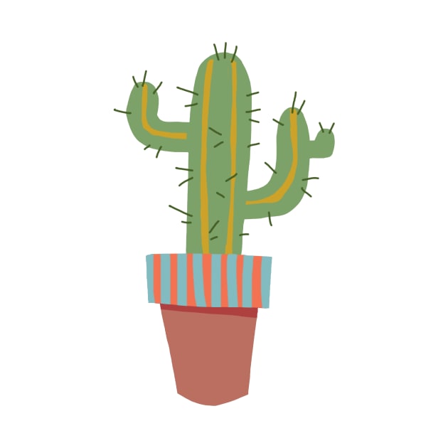 Simple Cute Potted Cactus by atlasmoths