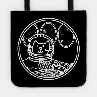 White Line Space Captain Yellow Cat In Control Tote