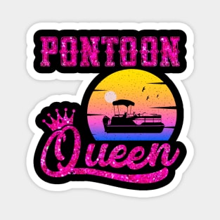 Pontoon Queen Vintage Funny Pontoon Boat Lover Girls Magnet