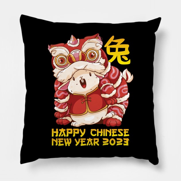 Good Luck Zodiac Happy Chinese New Year of the Rabbit Pillow by star trek fanart and more