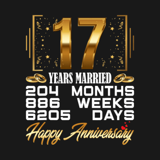 17 Years Married  Funny 17Th Wedding Anniversary T-Shirt