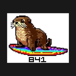 841 8-BIT Surfing Otter Sant Cruz T-Shirt