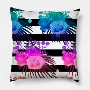 Neon Floral Neck Gator Neon Roses Pillow