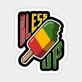 Bless Up, Cool Jamaican Reggae Music Ice cream Magnet