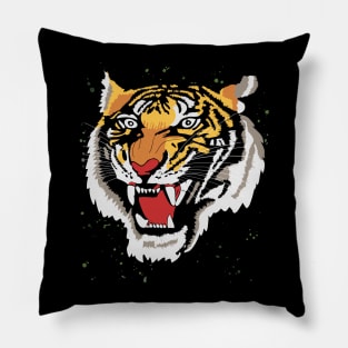 Angry Tiger's Head Pillow