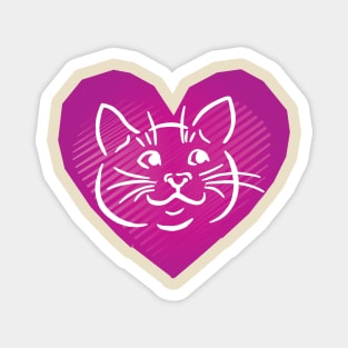 Cat Heart Love Magnet