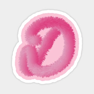 D Pink Animal Initials Magnet