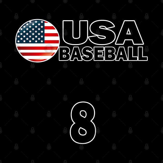 USA Baseball Number 8 T-shirt Design by werdanepo